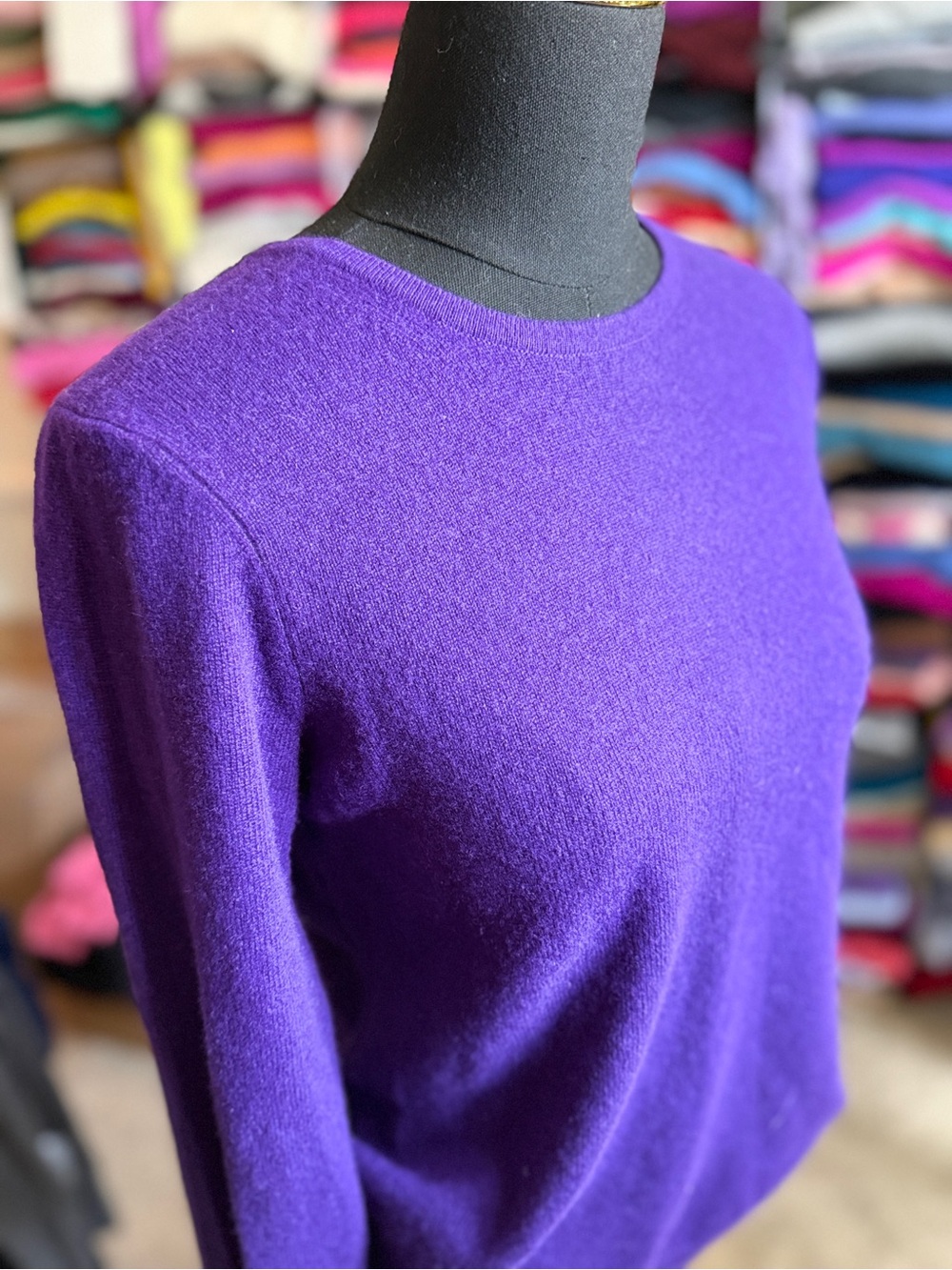 Charter Club Vibrant Purple Crewneck Cashmere Sweater
